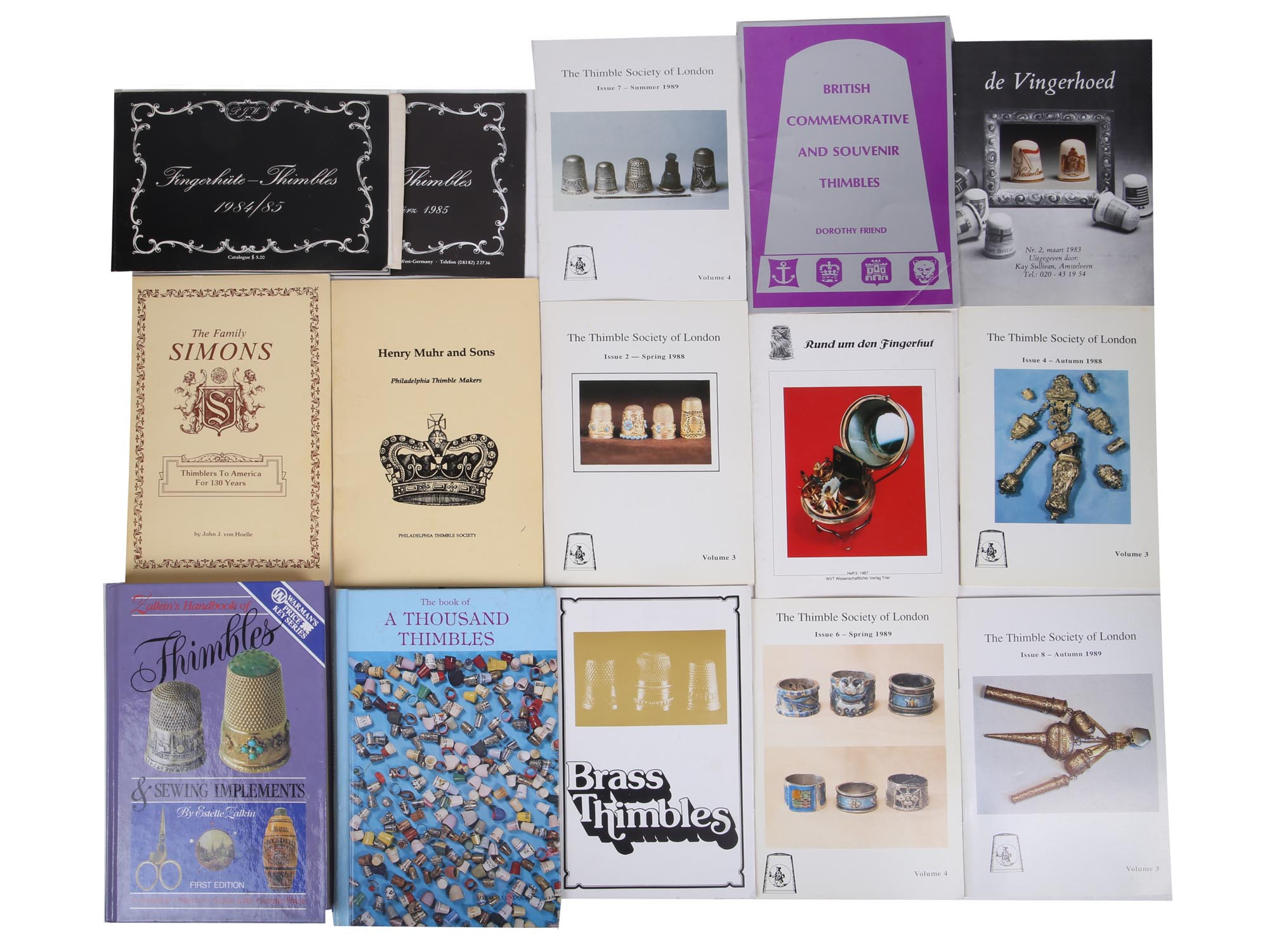 COLLECTION BRITISH BOOKS CATALOGS ABOUT THIMBLES PIC-0